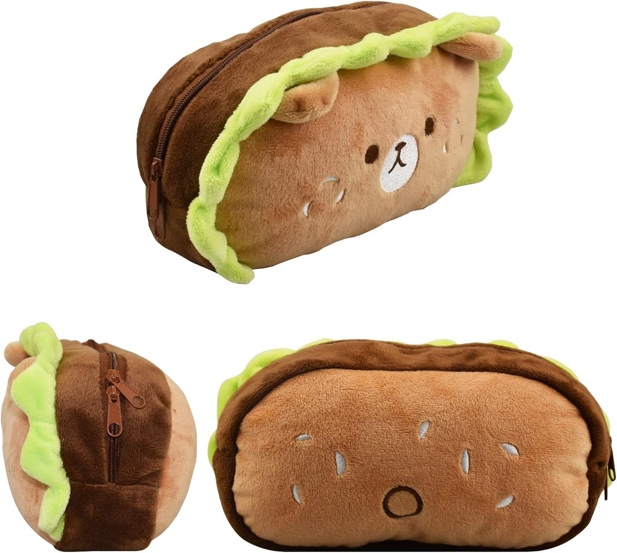 Eyintlofc fluffy pencil pouch displayed with stationery inside