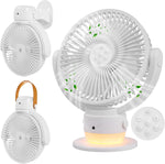OGZ portable wireless travel desk fan front view showing white body and control panel