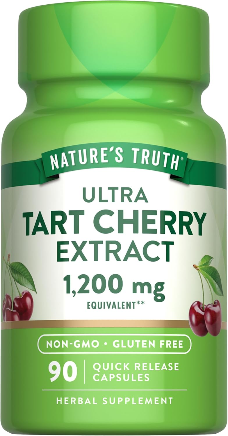 Nature's Truth Tart Cherry Extract Capsules | 1200 mg | 90 Count | Non-GMO & Gluten Free Supplement - Image 1