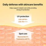 Celimax clarifying facial sunscreen gel cream showing ingredients list and details