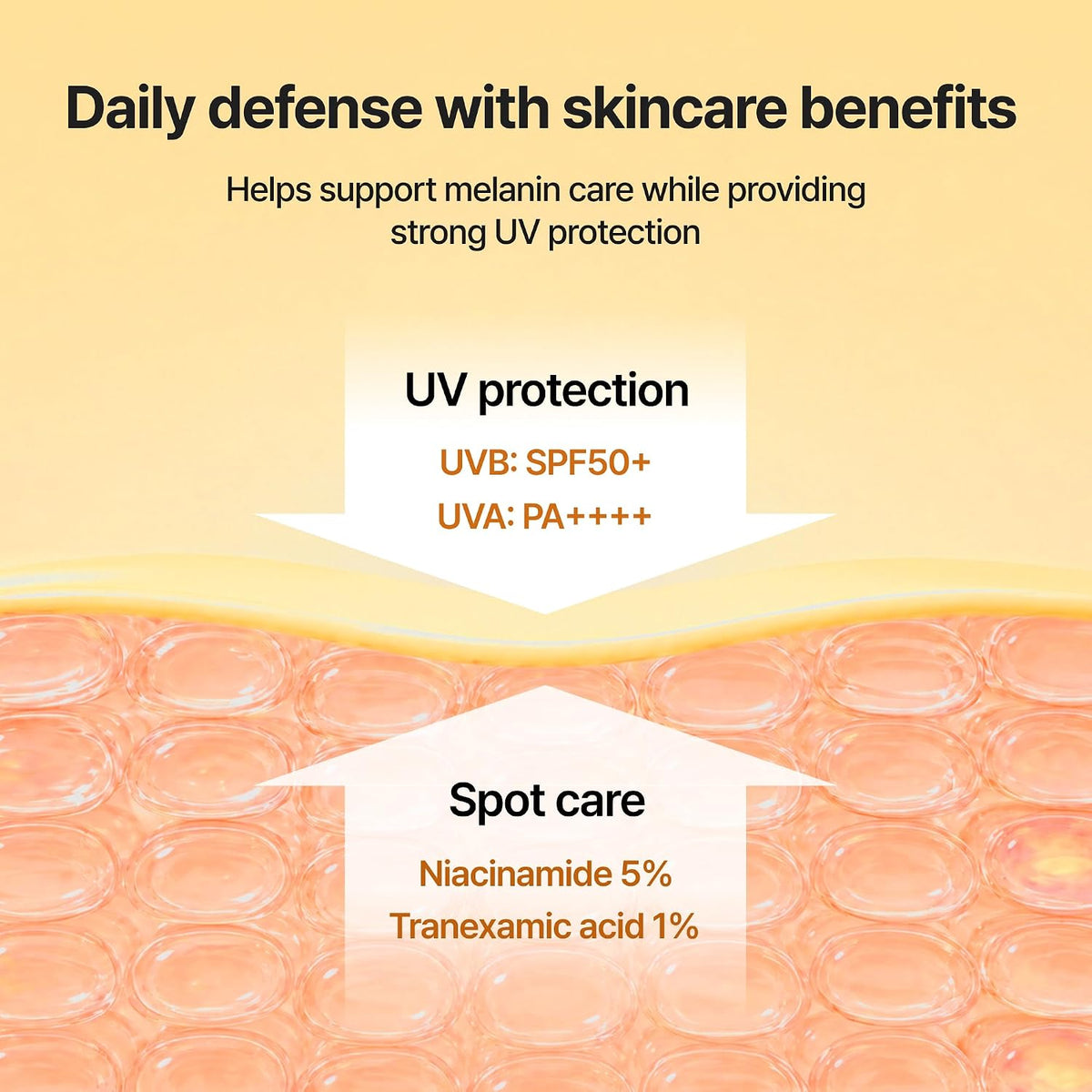 Celimax clarifying facial sunscreen gel cream showing ingredients list and details