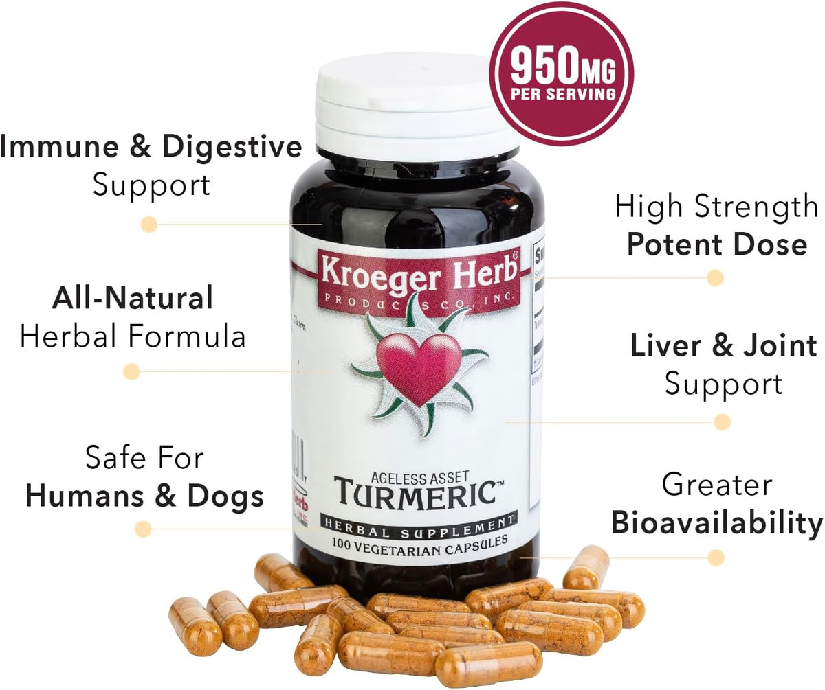 Kroeger Herbs Turmeric supplement cap and seal view