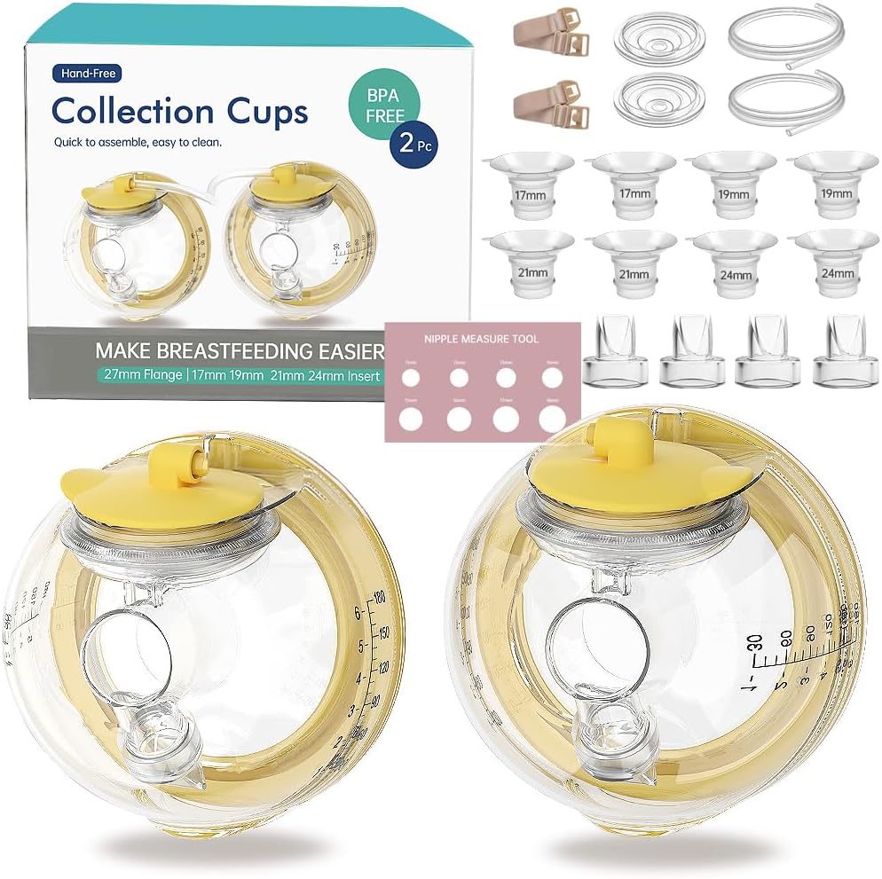PumpMom US hands-free collection cups front view for Spectra pumps