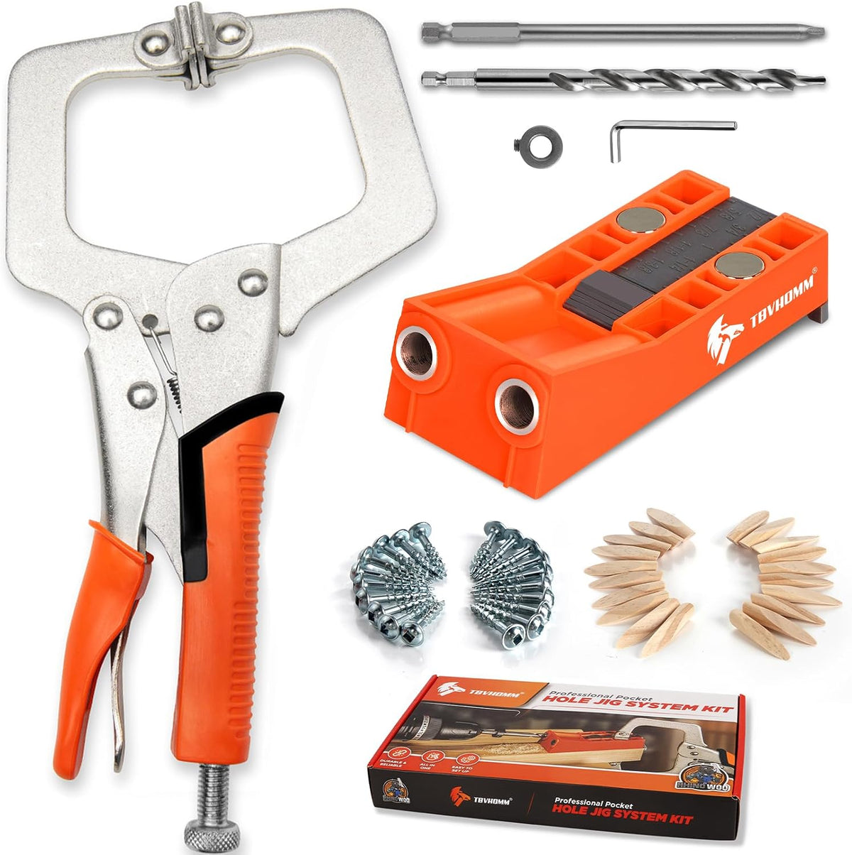 TBVHOMM pocket hole jig system kit front view woodworking tool