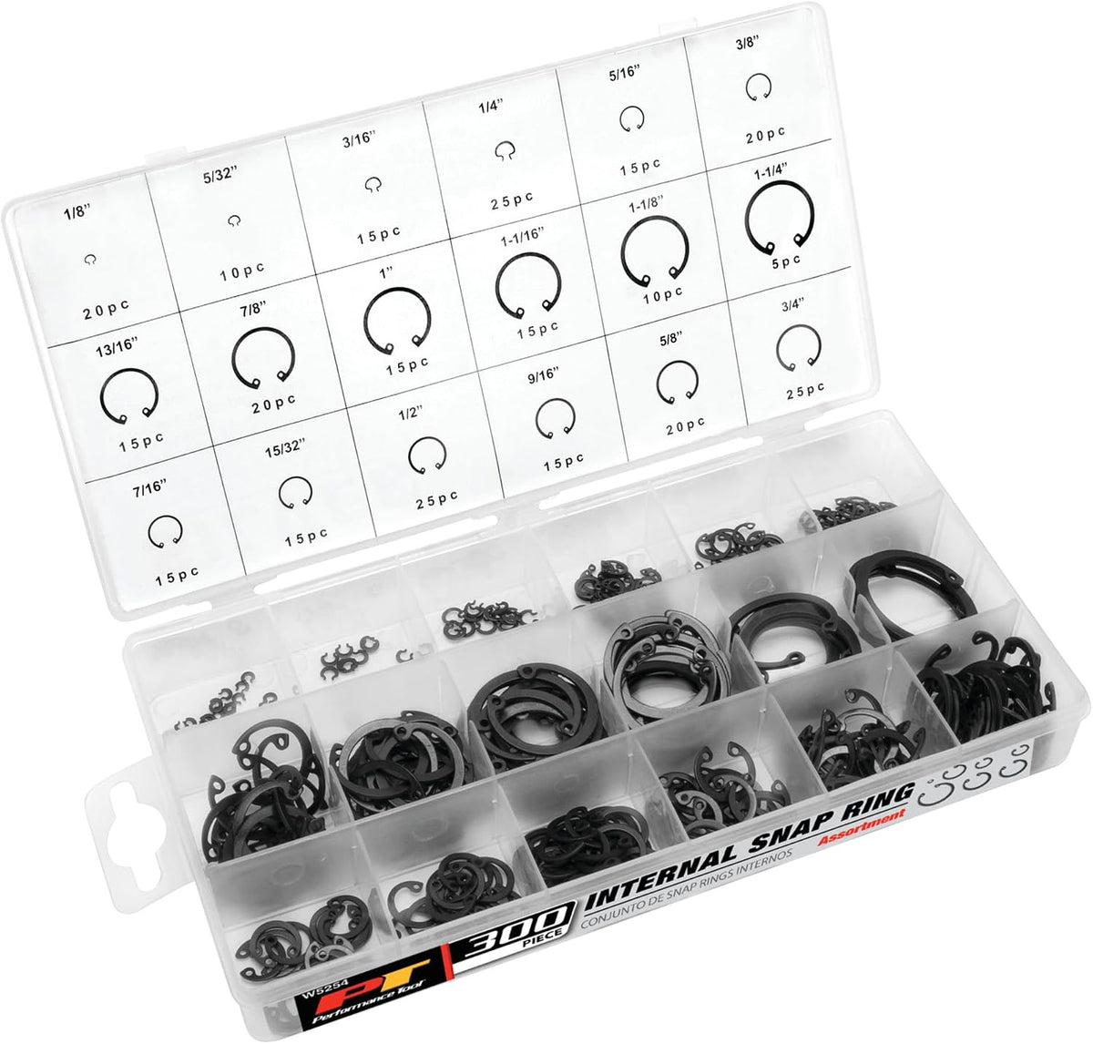 Performance Tool W5208 individual sizes layout overview