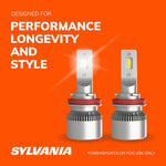 Sylvania H11 LED 6000K cool white light beam demonstration