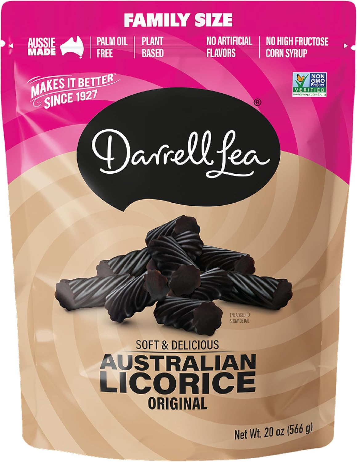Imported non GMO soft and chewy strawberry licorice pieces