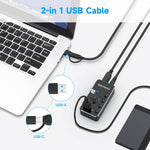 RSHTECH USB hub individual push-button switches and LED indicators