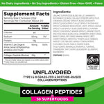 Back of Orgain collagen container showing organic superfoods blend