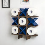 Weysat Tic Tac Toe Toilet Paper Holder Stand Bathroom Wall Decor Rustic Wooden Hanging Storage Freestanding Wall Mounted Shelves Decor for Toilet Tissue Farmhouse - Image 10