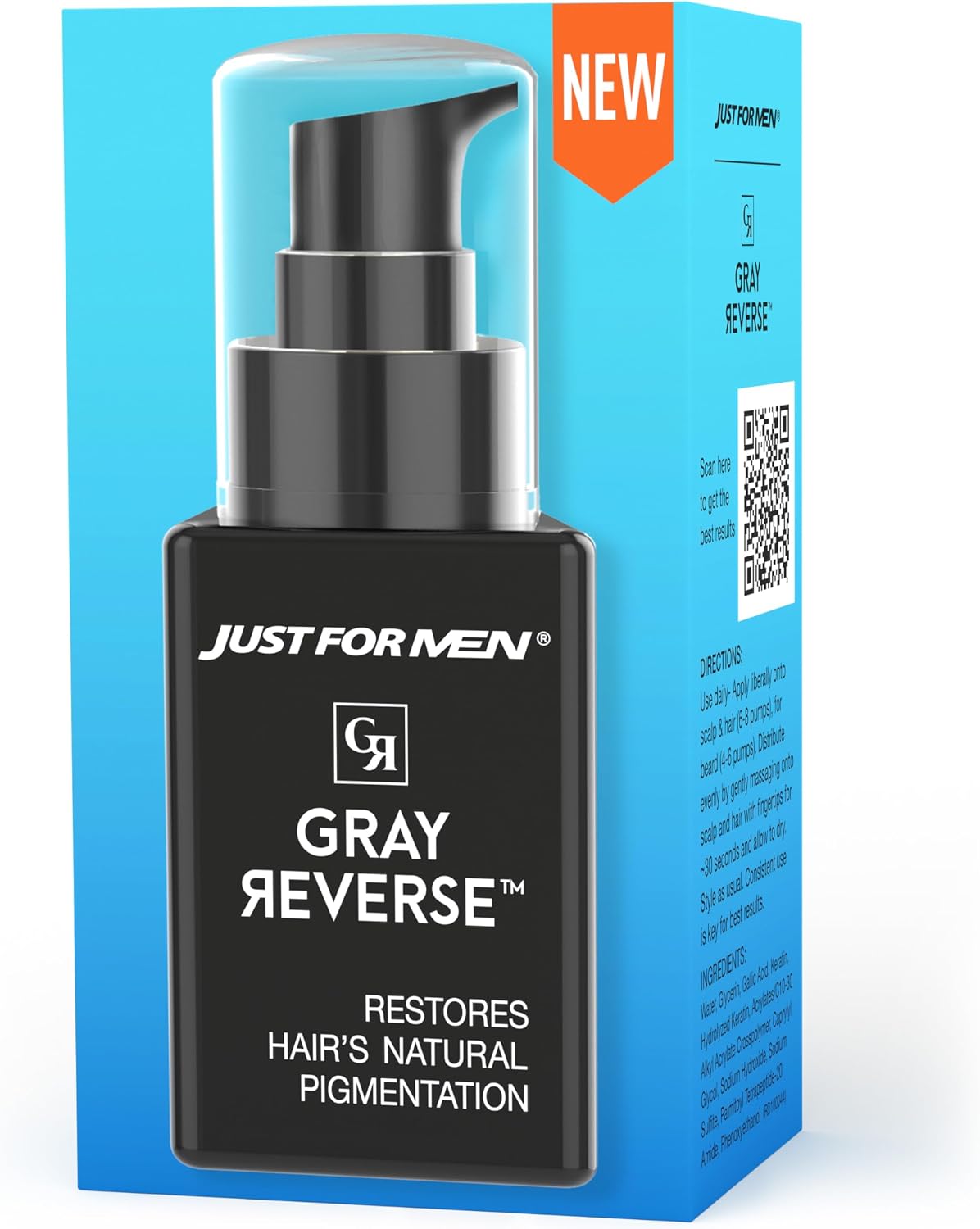 Just For Men Gray Reverse Daily Hair Serum front packaging view
