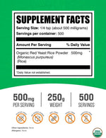 BulkSupplements red yeast rice powder label details
