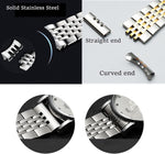 Niziruoup universal metal watch strap displaying the deployment clasp