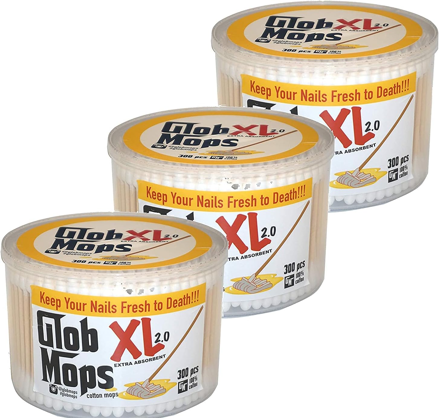 Glob Mops XL 2.0 3 Pack front view premium concentrate cleaning swabs