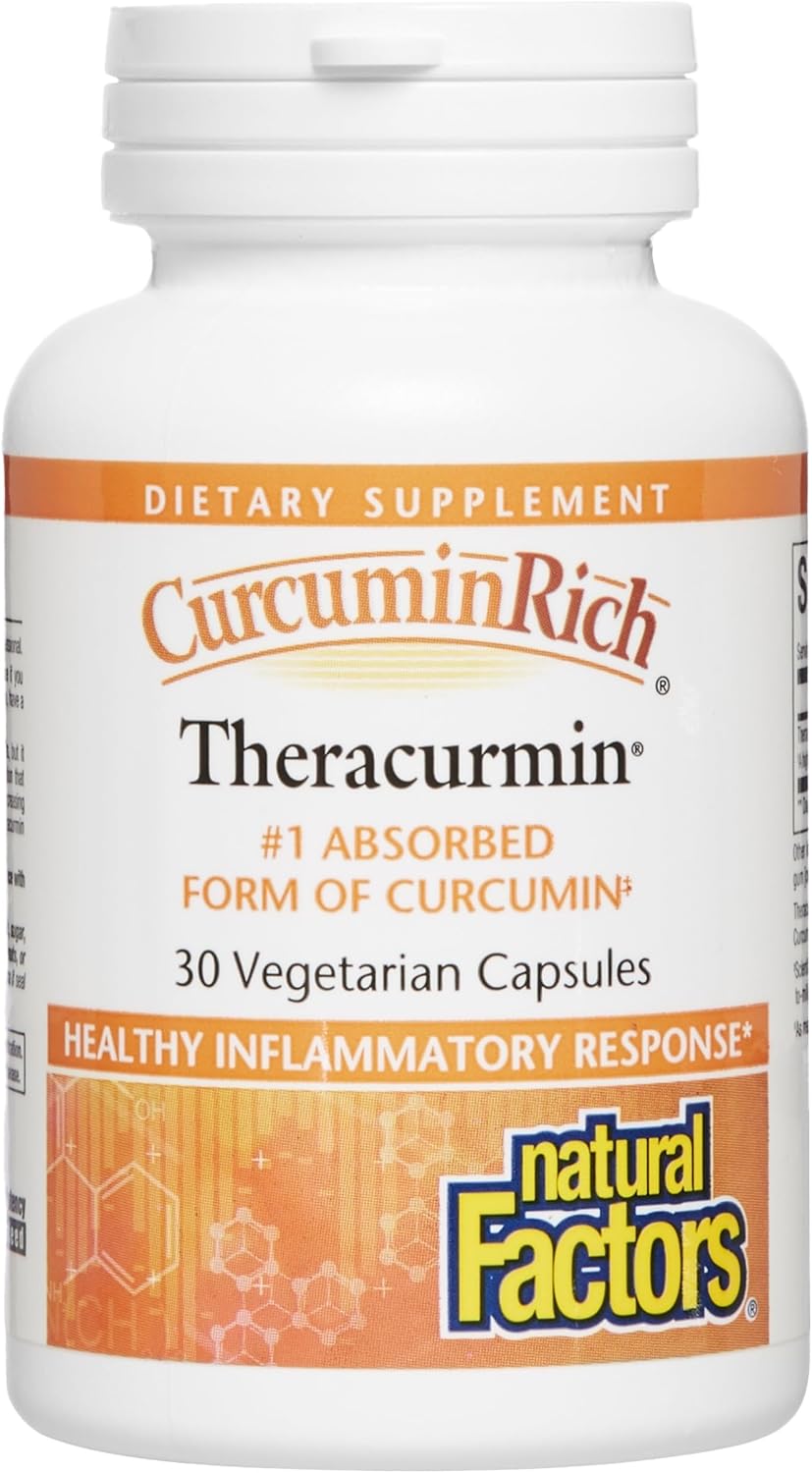 Natural Factors CurcuminRich Theracurmin 30 mg front view bottle packaging