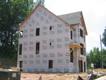 Prime Wrap roll shown in a building construction setting