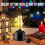Tujoe 2 Pcs Modern Small Oil lamp for Indoor use Vintage Metal Glass Kerosene Oil Lamps with Wick for Chamber Indoor Use Home Table Decor Lighting(Black) - Image 9