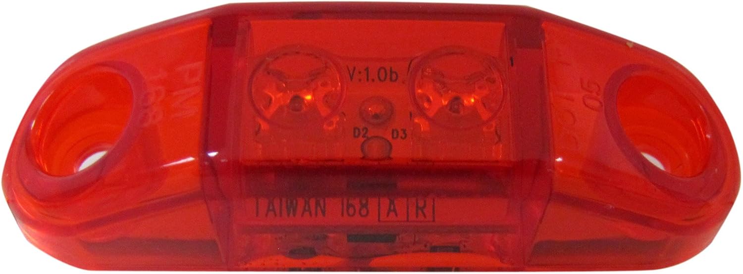 Peterson Manufacturing 168R Mini LED Clearance and Side Marker Light front view showing red oblong lens.
