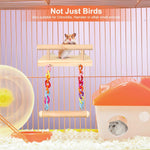 Natural wood bird cage accessories with metal butterfly nuts