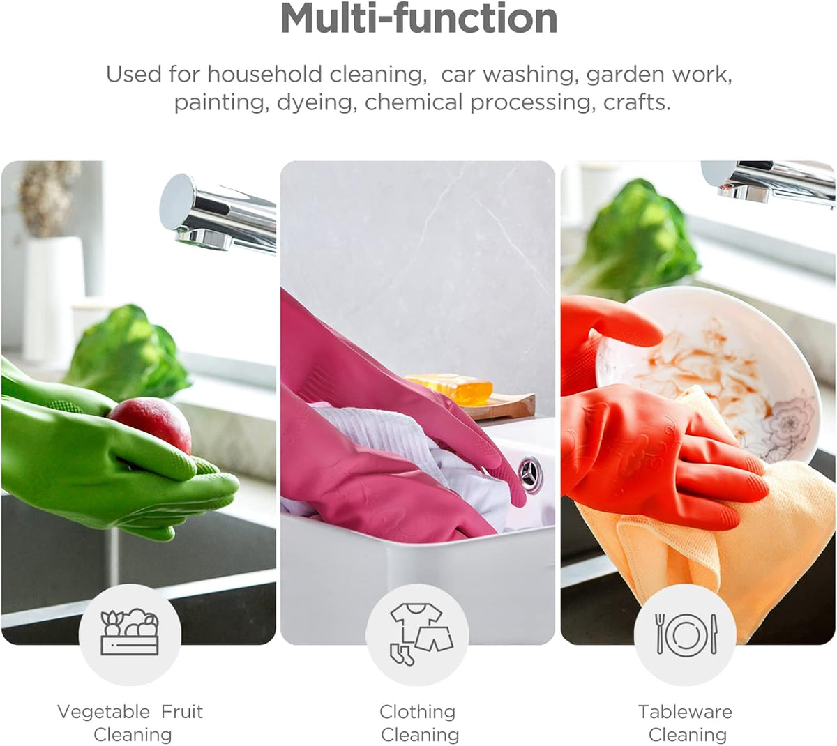IUCGE long cuff waterproof kitchen gloves textured palm
