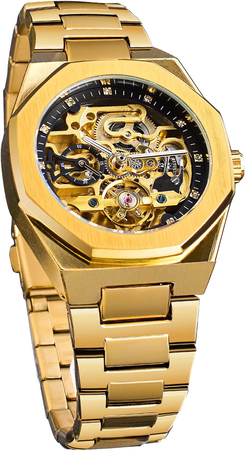 Forsining moon phase mechanical watch lifestyle shot