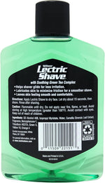 Lectric Shave Green Tea Complex electric shaver lotion packaging back view