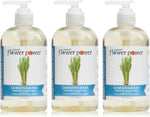 Natural Flower Power lemongrass liquid hand soap front view pump bottle