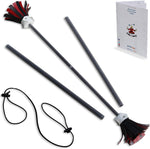 Jolly Lama Black Majestix Juggling Devil Sticks full performance set shown from the front angle.