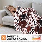 USB Powered Heated Throw Blanket for Women, 50" X 60" 9V 18W Portable Cow Print Electric Heating Blanket with 3 Heat Settings, 8-Zone Graphene Heating Blankets for Couch Car Office Outdoor - Image 9
