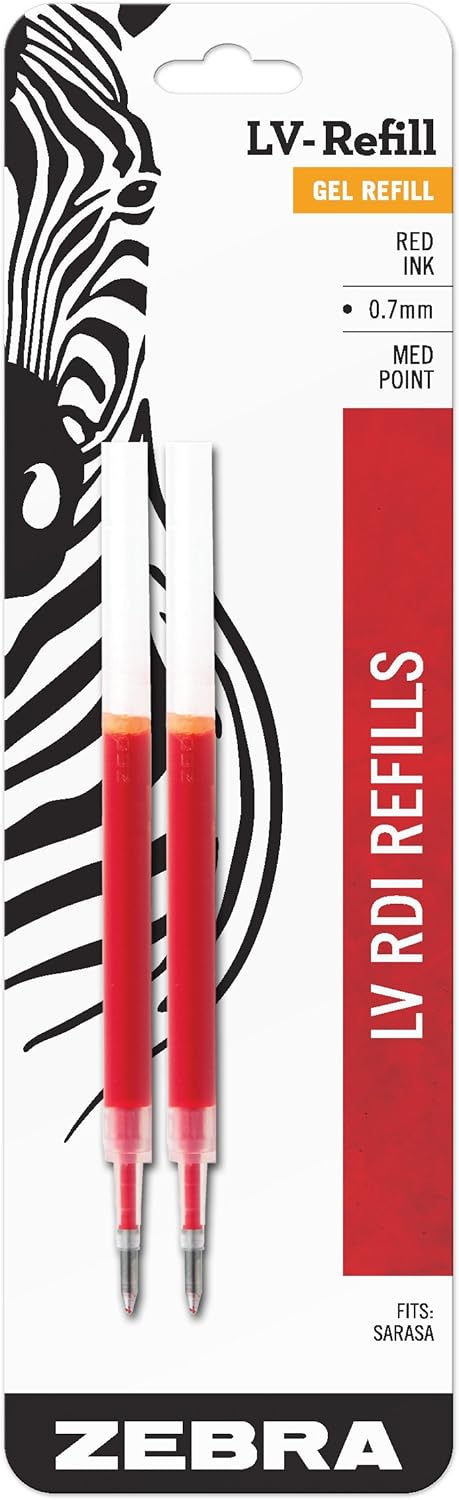 Zebra, JF-Refill, 0.7mm, Red, 2 Pack (87032) - Image 1