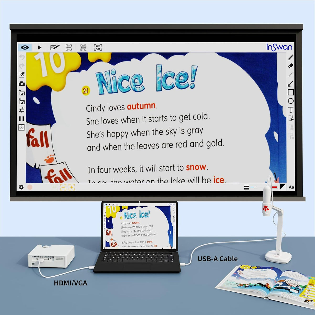 INSWAN INS-3 software interface showing annotation features