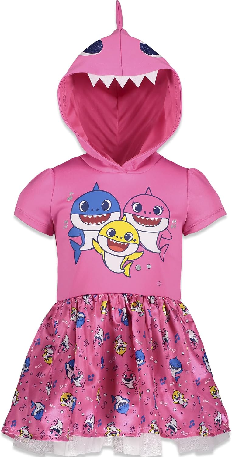 Pinkfong Baby Shark girls cosplay hooded tutu dress front view