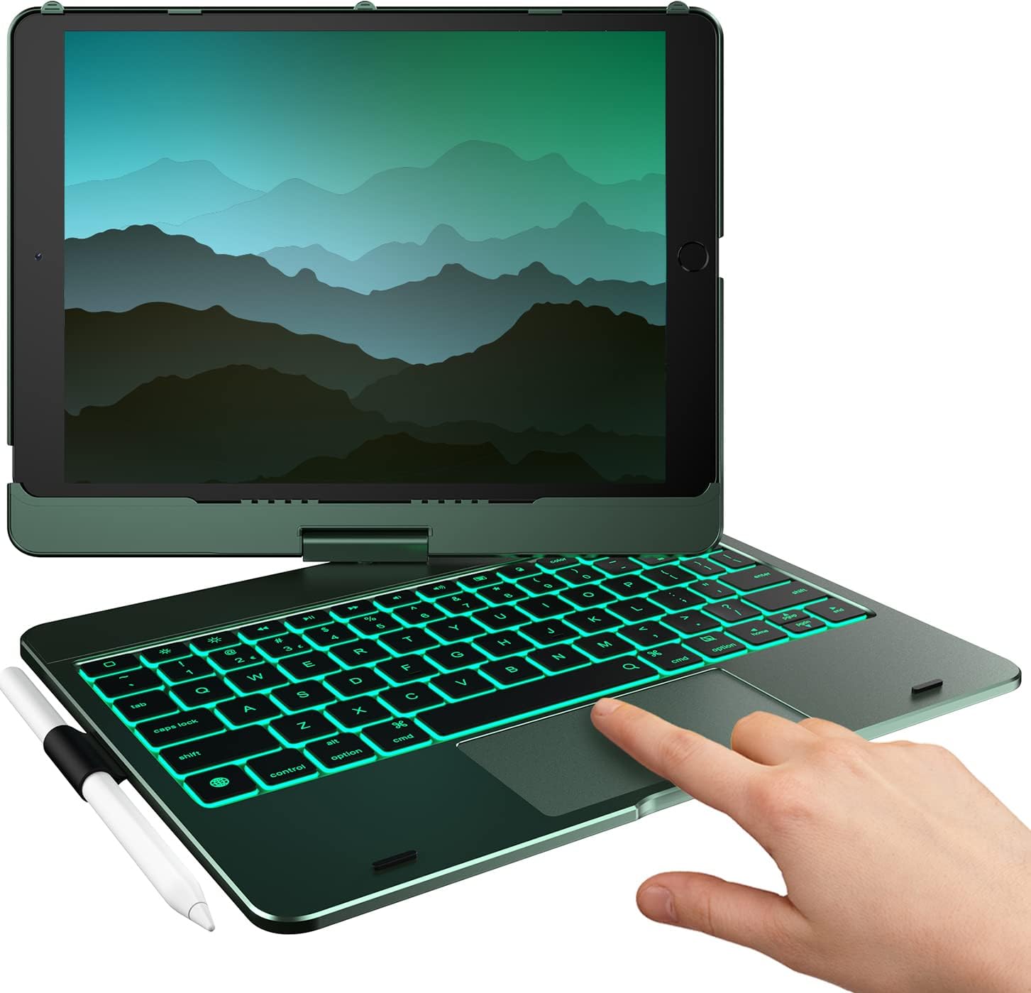 Typecase Touch iPad keyboard case front view with backlit keys
