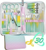 Manicure Set 30 in 1 Nail Clipper Set,RedFlow Nail Clippers,Fingernail & Toenail Clippers,Manicure Tools,Pedicure Tools,Suitable for Travel Manicure Kit (A-Black) - Image 13