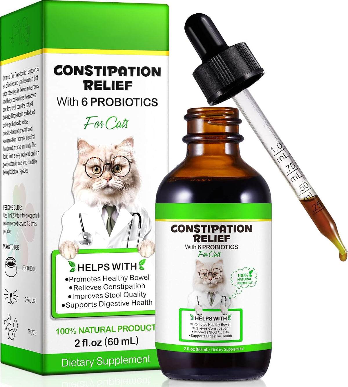 Complete packaging set of Carmelie natural cat health drops