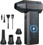 Inpoipsor Compressed Air Duster front view of the cordless electric blower showing the sleek black ergonomic handle.