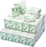 Geyee travel tissue packs bulk 100 count front view showing botanical eucalyptus leaves design