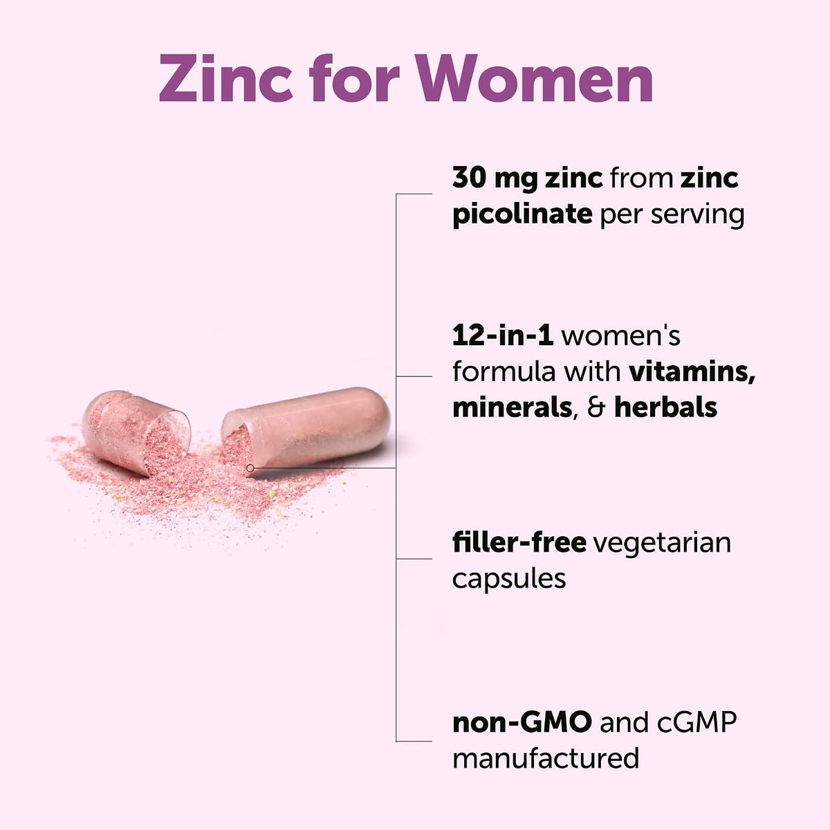 Micro Ingredients zinc picolinate vegetarian capsules macro view highlighting purity