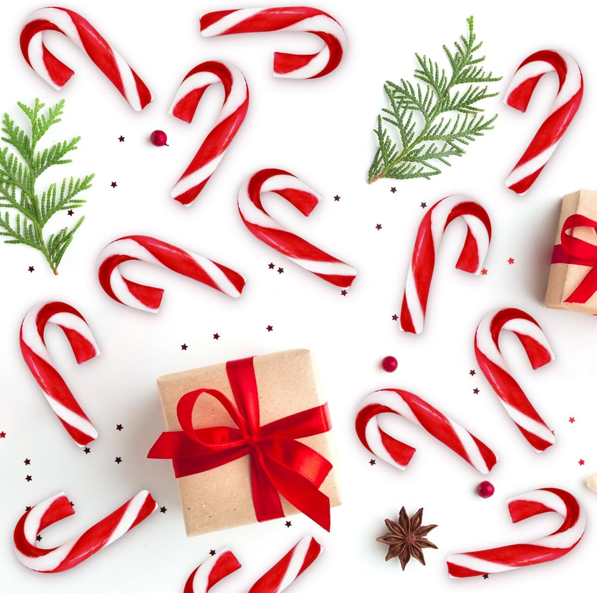 Yumzo festive miniature candy canes set for holiday family snacking