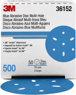 3M Hookit blue abrasive disc front view packaging