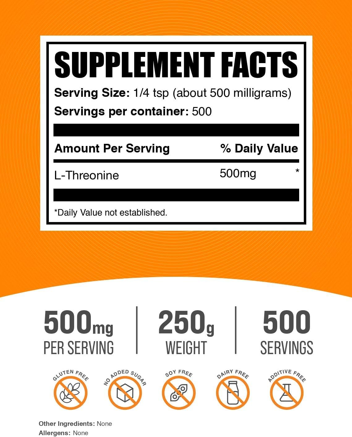 BulkSupplements L-Threonine powder packaging for health support