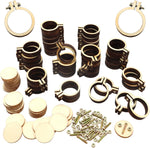 ZOCONE 20 Packs Mini Embroidery Hoops, Small Ring Tiny Embroidery Hoops with Keychain Earring Hooks Jump Rings, Round Wood Hoops for DIY Embroidery Necklace Jewelry Pendant and Keychain - Image 8