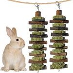 kathson Guinea Pig Treats Hanging Bunny Chew Toys for Teeth Grinding, Organic Bamboo Sticks Natural Rabbit Enrichment Toys for Small Animals Hamster Chinchilla 2 Pack - Image 12