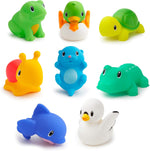 Munchkin baby bath toys farm animal squirters packaging back details