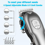 Gooad cordless pet shaver highlighting the smart digital LCD battery display.