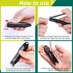 GLAMFIELDS Nail Clippers with No Splash Storage Box, Large Fingernail Toenail Clipper Detachable Easy Clean Nail Cutter Trimmer with Nail Files for Men & Women, Leather Case Packed Black (1 Pack) - Image 5