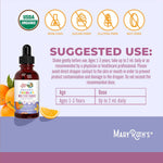 MaryRuth's organic toddler multivitamin drops dropper bottle detail