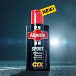 Alpecin Sport Shampoo bottle with active ingredients highlighted