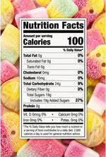 Lyzas Sweets and Treats viral sweet and sour candies arranged to show the five distinct fruity flavors.