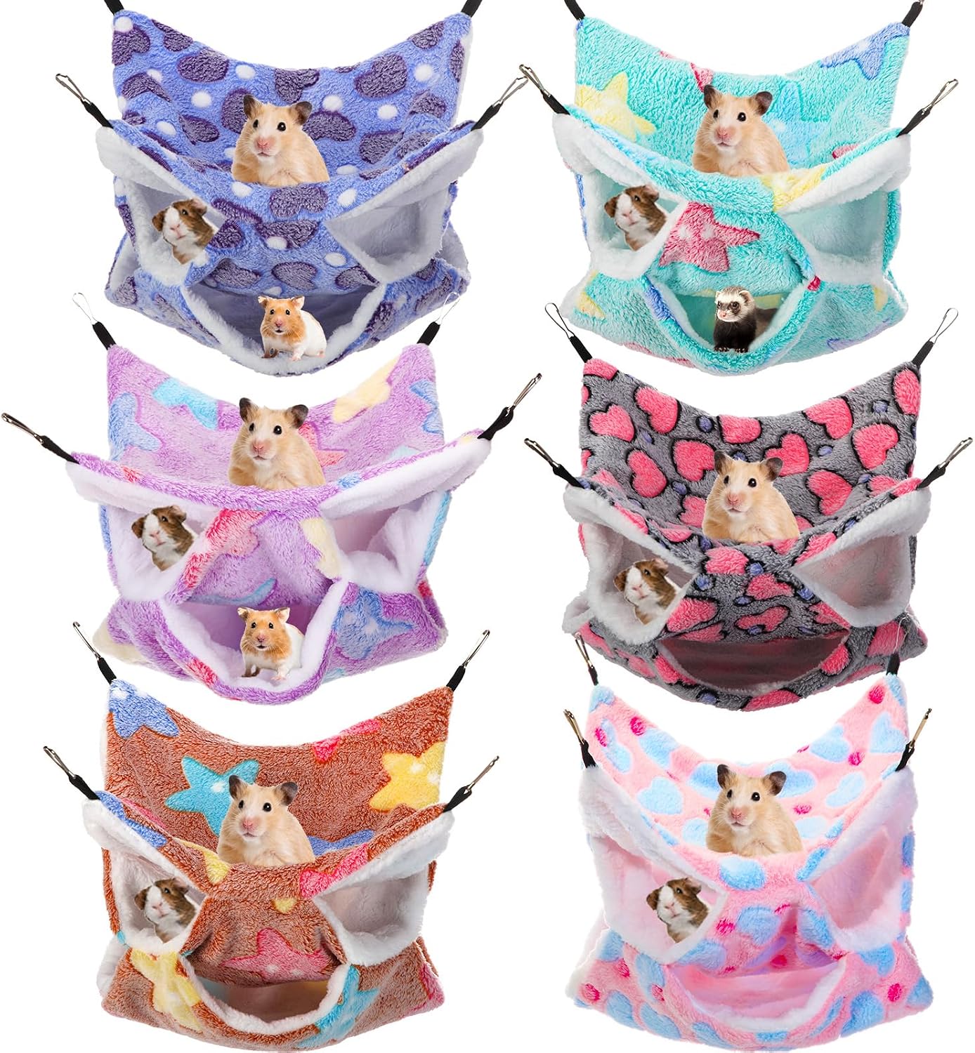 Sadnyy 6 piece small animal hammock set front view